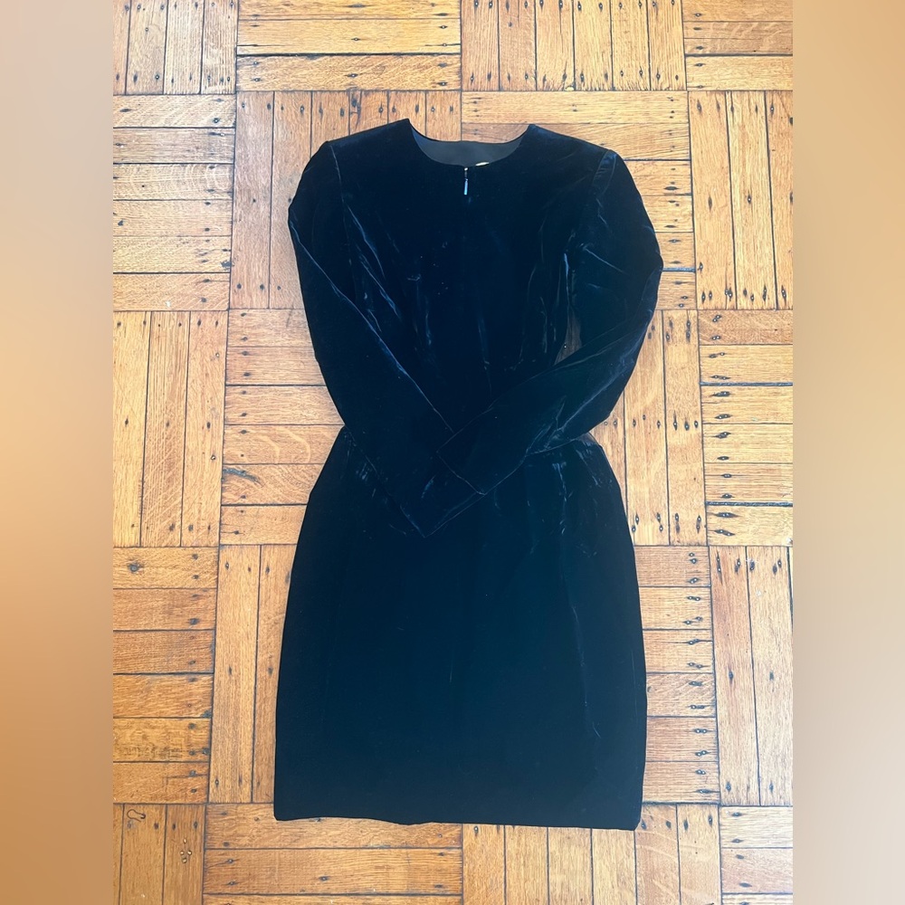 NWOT Saint Laurent Velvet Mini Dress with Sheer Crystal Back Size 36 / S
